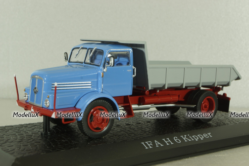 IFA H6 Kipper 1957 dump truck, blue/grey, Atlas 1:43