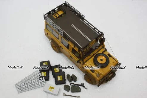 Land Rover Defender 110 Rally Camel Trophy 1993 Dirty Version, ALM810309, Almost Real 1:18