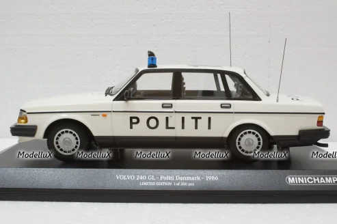 Volvo 240 GL, 1986, Politi Danmark, 155171495, Minichamps 1:18