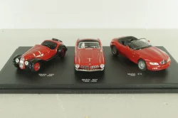 BMW set, BMW 328 1939 red, BMW 507 1956 red, BMW Z3 1996 red, 04259, Schuco 1:43
