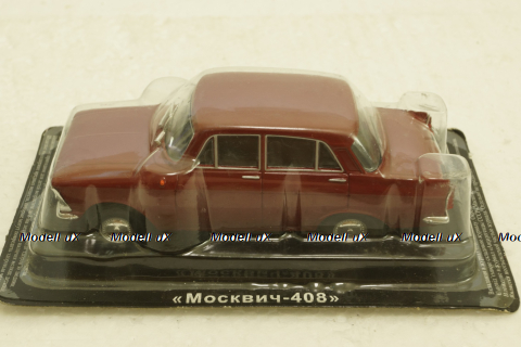 Москвич-408, красный,  Автолегенды СССР №14, 1:43 с журналом! (ДЕФЕКТ)
