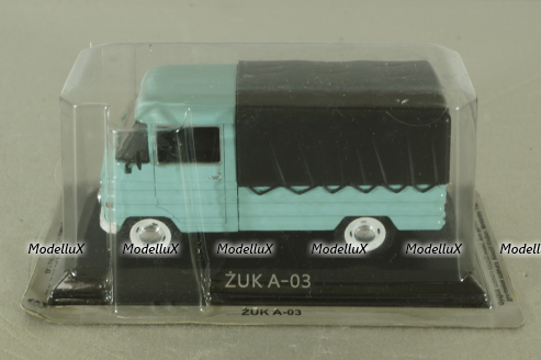 ZUK A-03 бортовой c тентом, голубой, RIegi Idok Legendas Autoi #46,  Deagostini 1:43