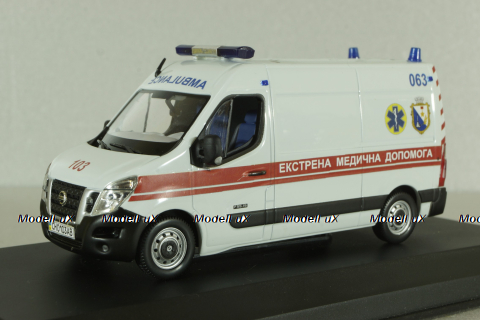 Nissan NV400 Van, Медична допомога, білий, SAL006, Salah43 1:43 
