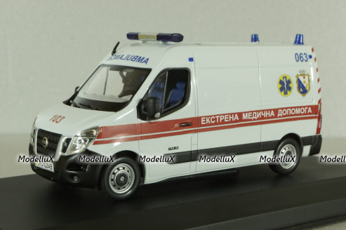 Nissan NV400 Van, Медична допомога, білий, SAL006, Salah43 1:43 