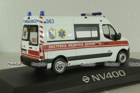Nissan NV400 Van, Медична допомога, білий, SAL006, Salah43 1:43 