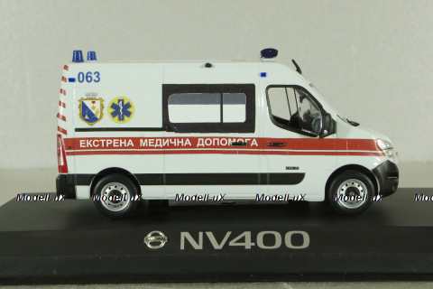 Nissan NV400 Van, Медична допомога, білий, SAL006, Salah43 1:43 