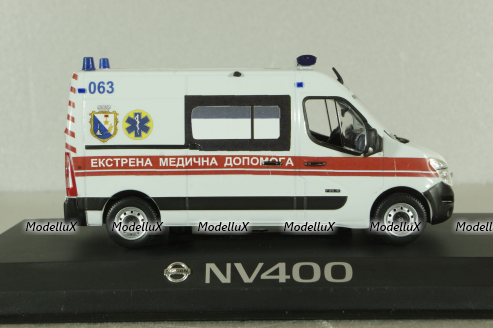Nissan NV400 Van, Медична допомога, білий, SAL006, Salah43 1:43 