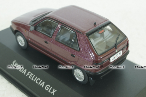 Skoda Felicia dark red, KALEIDOSKOP SKODA (DeAgostini) 1:43