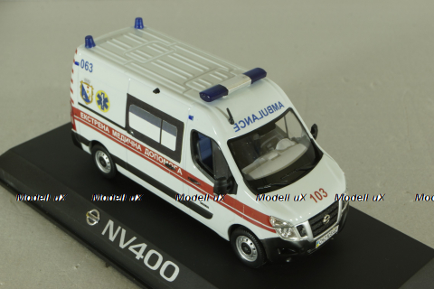 Nissan NV400 Van, Медична допомога, білий, SAL006, Salah43 1:43 
