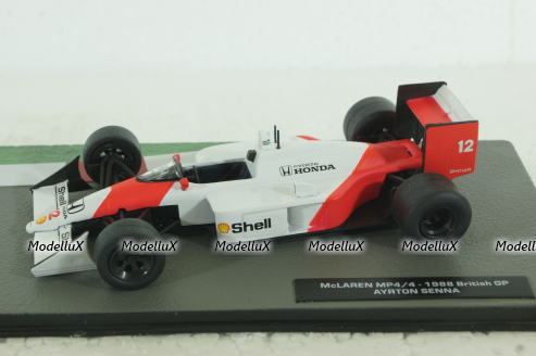 McLaren MP4/4 Ayrton Senna, British GP 1988, white/red, Altaya 1:43