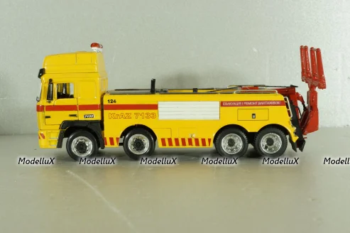 Краз-7133 эвакуатор, желтый, SAL001, Salah43 1:43