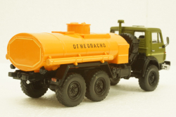 Камаз-4310, АЦ-7 бензовоз хаки/оранжевый, 102859, АвтоИстория 1:43