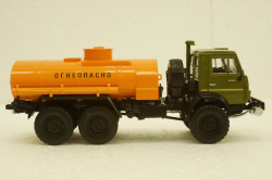 Камаз-4310, АЦ-7 бензовоз хаки/оранжевый, 102859, АвтоИстория 1:43