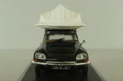 Citroen DS 21 Pallas 1972 with boat in goppa, black, 157072, Norev 1:43
