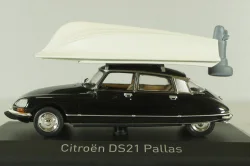 Citroen DS 21 Pallas 1972 with boat in goppa, black, 157072, Norev 1:43
