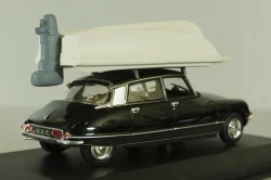 Citroen DS 21 Pallas 1972 with boat in goppa, black, 157072, Norev 1:43