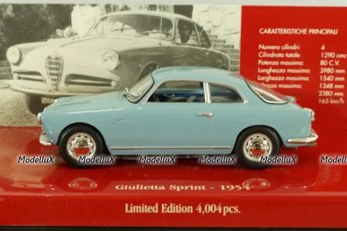 Alfa Romeo Giulietta Sprint 1954, blue, 403120403, Minichamps 1:43