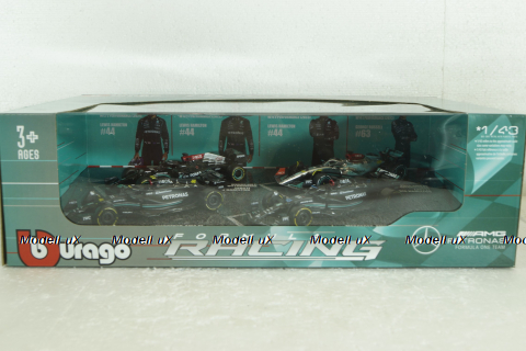 Mercedes AMG Petronas Set F1 4X W14 Team, Набор болидов Mercedes GP из 4х машин Формула 1 , BU38093-PACK, Bburago 1:43