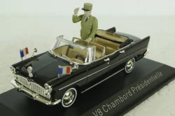 Simca V8 Chamboard Presidentielle w/figure General de Gaulle 1960, black, Norev 1:43
