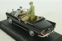 Simca V8 Chamboard Presidentielle w/figure General de Gaulle 1960, black, Norev 1:43