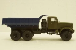 Краз-255Б самосвал, хаки/синий, 100893, АвтоИстория 1:43