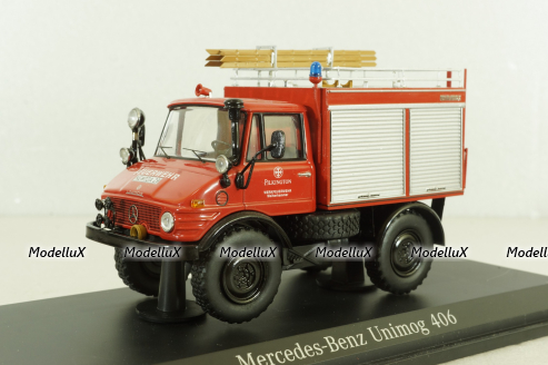 Mercedes Unimog 406 4x4  Feuerwehr Weiherhammer, B66042529, Schuco 1:43 (Без картонной коробки)