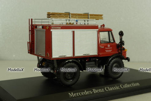 Mercedes Unimog 406 4x4  Feuerwehr Weiherhammer, B66042529, Schuco 1:43 (Без картонной коробки)