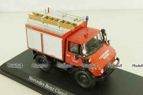 Mercedes Unimog 406 4x4  Feuerwehr Weiherhammer, B66042529, Schuco 1:43 (Без картонной коробки)