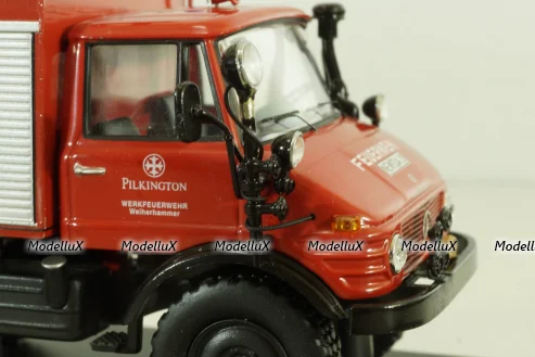 Mercedes Unimog 406 4x4  Feuerwehr Weiherhammer, B66042529, Schuco 1:43 (Без картонной коробки)