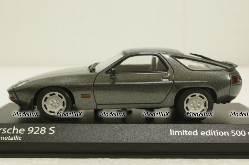 Porsche 928 S, 1978 grey metallic, 943068123, Minichamps 1:43