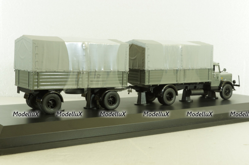 Bussing 8000 with trailer "Deutsche Bundespost" telecommunications services, grey, Schuco 1:43