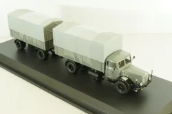 Bussing 8000 with trailer "Deutsche Bundespost" telecommunications services, grey, Schuco 1:43