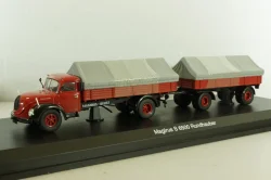 Magirus S 6500 with trailer, red, 03162, Schuco 1:43