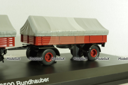 Magirus S 6500 with trailer, red, 03162, Schuco 1:43