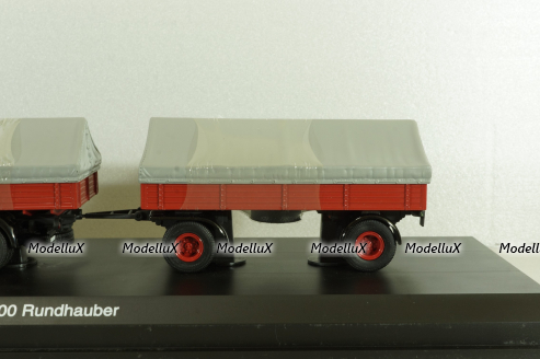 Magirus S 6500 with trailer, red, 03162, Schuco 1:43