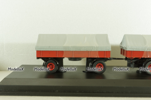 Magirus S 6500 with trailer, red, 03162, Schuco 1:43