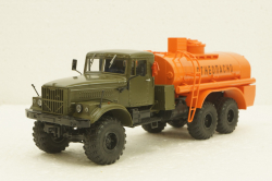 Краз-255Б АЦ-8,5, бензовоз, Хаки/оранжевый, АвтоИстория 1:43