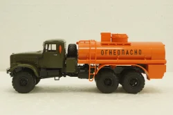 Краз-255Б АЦ-8,5, бензовоз, Хаки/оранжевый, АвтоИстория 1:43