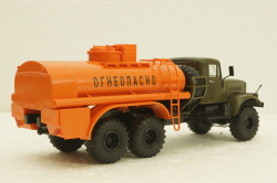 Краз-255Б АЦ-8,5, бензовоз, Хаки/оранжевый, АвтоИстория 1:43