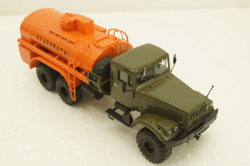 Краз-255Б АЦ-8,5, бензовоз, Хаки/оранжевый, АвтоИстория 1:43