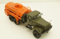 Краз-255Б АЦ-8,5, бензовоз, Хаки/оранжевый, АвтоИстория 1:43