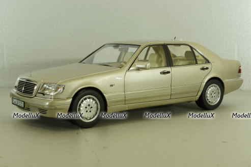 Mercedes S600 (W140) 1997 champagne-silver, 183723, Norev 1:18