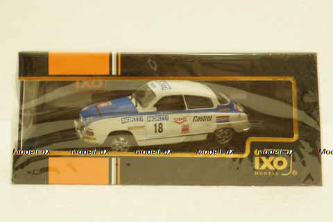 Saab 96 V4, No.18, 1000 Lakes Rally, J.Vilkas/J.Soini, 1976, RAC378B, IXO 1:43