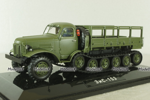 Зис-153 полугусенечный бортовой, хаки, TruckTyr 1:43