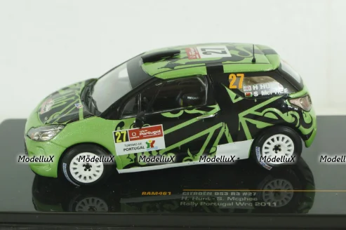 Citroen DS3 R3 #27 Rally Portugal IRC 2011, green, RAM461, IXO 1:43