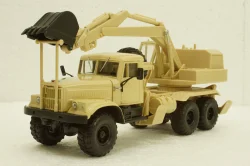 Краз-255Б ЭОВ-4421, Экскаватор бежевый, Н740, Наш Автопром 1:43