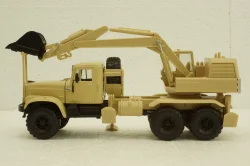 Краз-255Б ЭОВ-4421, Экскаватор бежевый, Н740, Наш Автопром 1:43