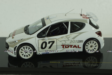 Peugeot 207 S2000 #007 Presentation version 2007, white, RAM278, IXO 1:43