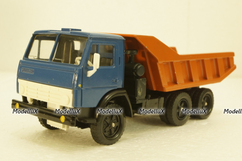 Камаз-5511, самосвал, синий/оранжевый, Арек  1:43