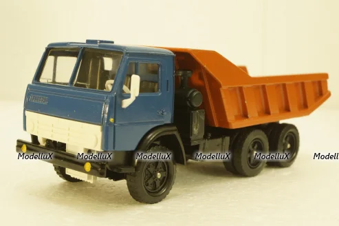 Камаз-5511, самосвал, синий/оранжевый, Арек  1:43